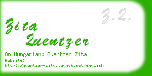 zita quentzer business card